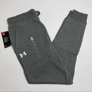 Under Armour Women’s Rival Fleece Joggers Logo Sweatpants Charcoal Grey S M L XL